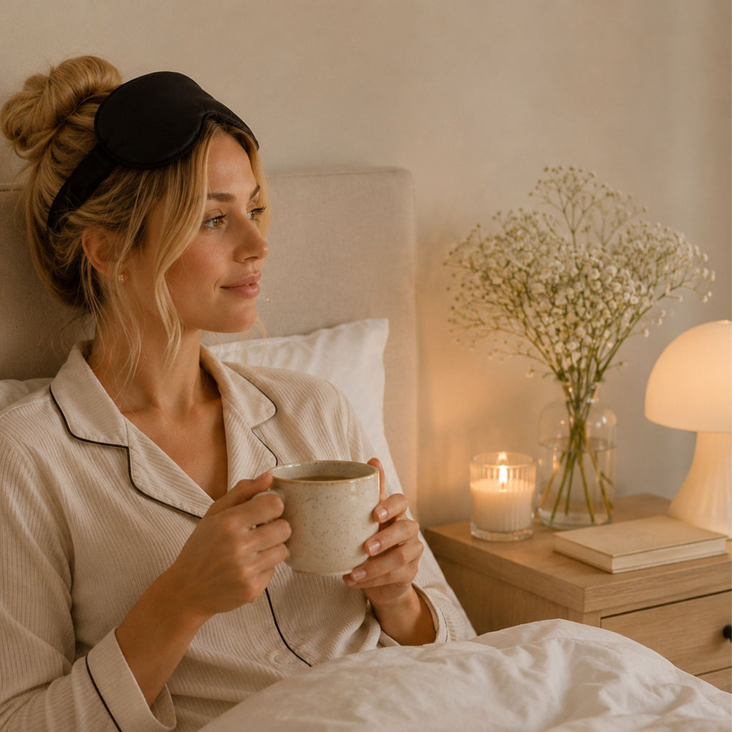 Luma Calm Weighted Silk Sleep Mask ~ Midnight Black